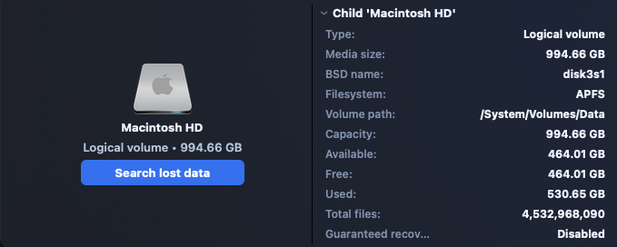 FindMeAll detailed recovery results interface