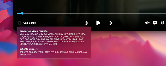 MiroVideo subtitle and track controls
