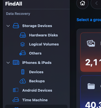 FindMeAll introductory interface preview